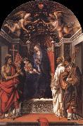 Fra Filippo Lippi Madonna and the child Enthroned with Saint john the Baptist,Victor,Bermard and Zenobius china oil painting reproduction